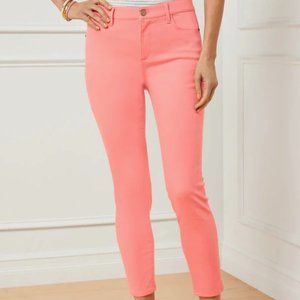 Anthropologie Lila Ryan Zuri Skinny Pant Cuffed Coral Chino Stretch SZ 6 NEW!